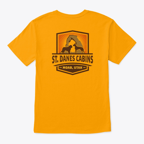 St. Dane's Color Logo Tshirt Gold T-Shirt Back
