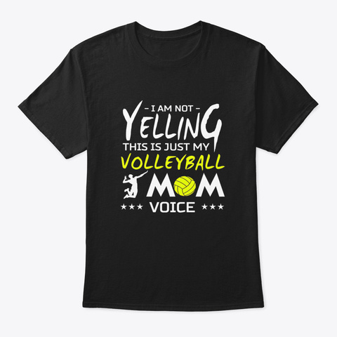Volleyball Mom Voice Black T-Shirt Front