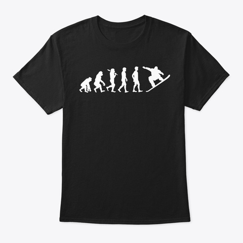 Snowboard Holiday Sport Evolution Black T-Shirt Front