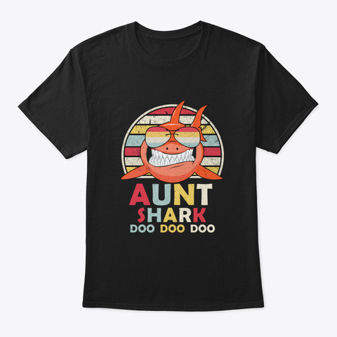 Aunt Shark T Shirt, Brother Shark Tee, D Black T-Shirt Front