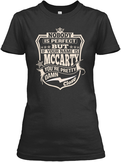 Nobody Perfect Mccarty Thing Shirts Black T-Shirt Front