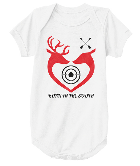 Born In The South White T-Shirt Front