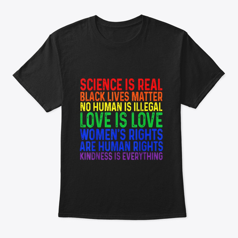 Science Is Real Black Lives Matter Women Black T-Shirt Front