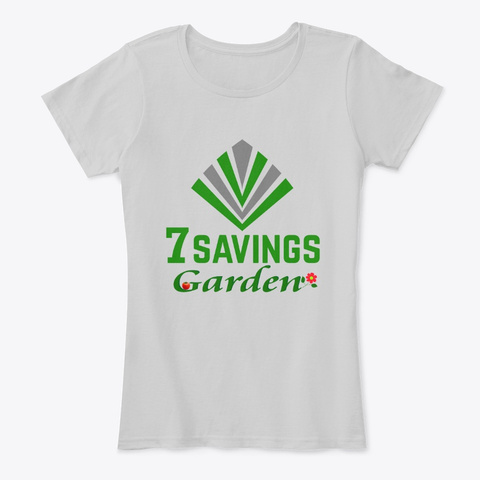7 Savings Garden  Light Heather Grey T-Shirt Front
