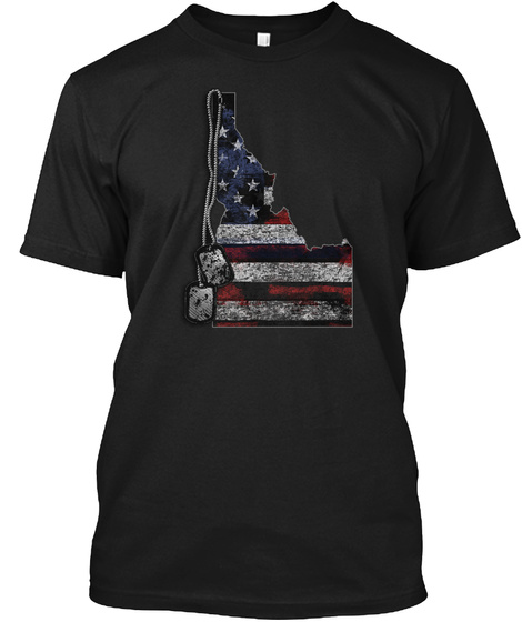 Idaho Honors Veterans Black T-Shirt Front