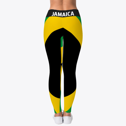 Jamaica Flag  Official  Leggings  Black Kaos Back