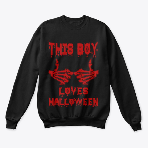 This Boy Loves Halloween  Black T-Shirt Front