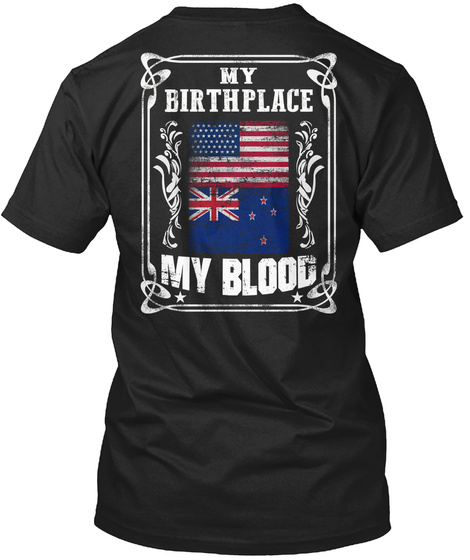New Zealand Blood 7 Black T-Shirt Back