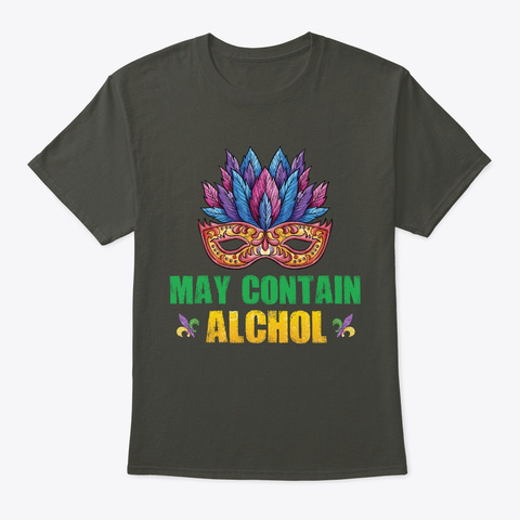 May Contain Alcohol Beer Tshirt Smoke Gray T-Shirt Front