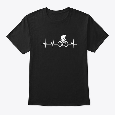 Cycling Heartbeat Black T-Shirt Front