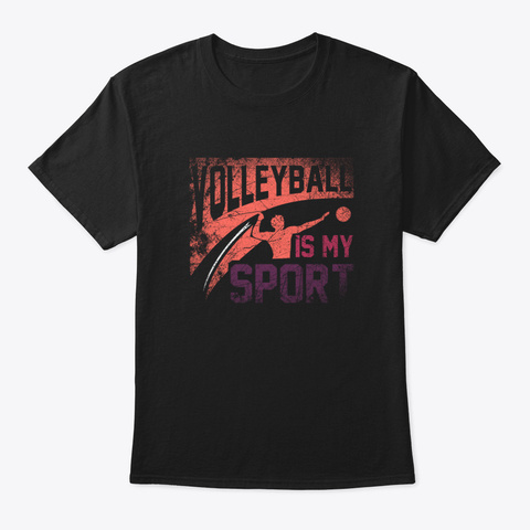 Volleyball Gift Black T-Shirt Front