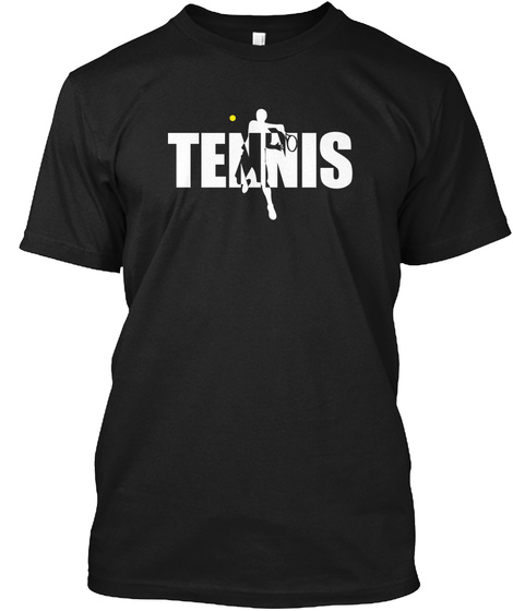 Tennis Black T-Shirt Front
