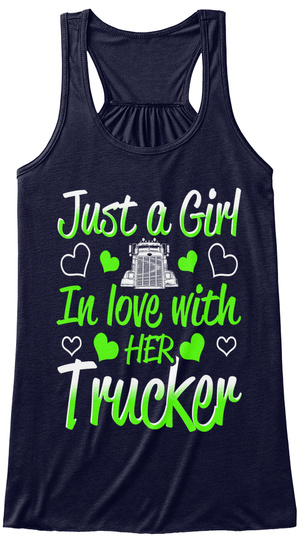 Just A Girl In Love With Her Trucker Midnight T-Shirt Front