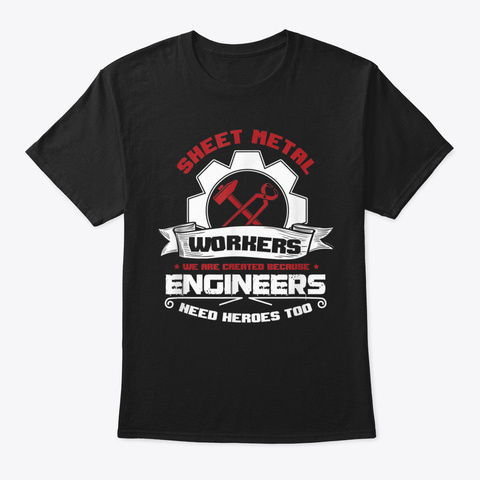 Awesome Sheet Metal Worker Engineer's He Black T-Shirt Front