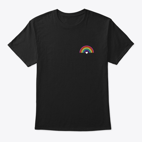 Gay Pride Lgbt Rainbow Heart Pop Art Black T-Shirt Front