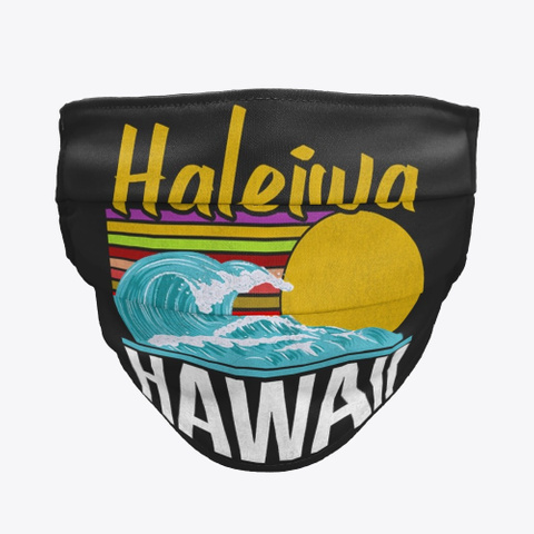 Haleiwa Hawaii Mask Official Black T-Shirt Front
