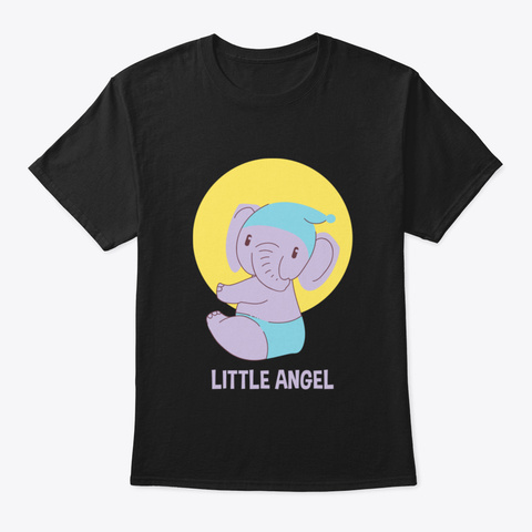 Baby Elephant Black T-Shirt Front