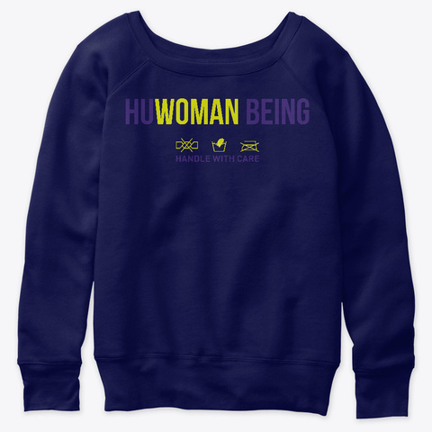 Huwoman Being Navy  T-Shirt Front