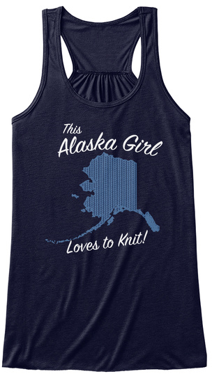 This Alaska Girl Loves To Knit! Midnight T-Shirt Front