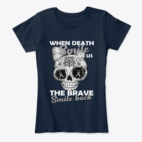 Brain Cancer The Brave Smile Back New Navy T-Shirt Front