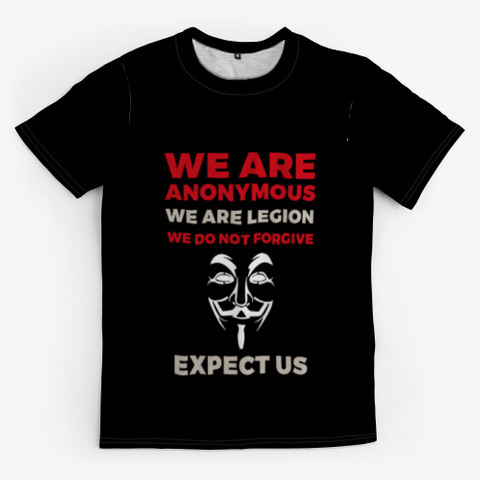 We Are Anonymous Black T-Shirt Front