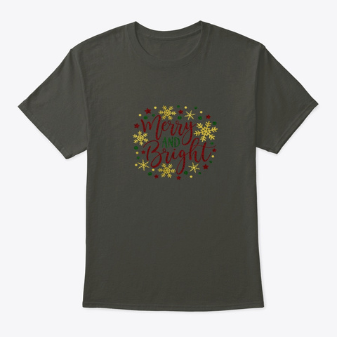 Merry & Bright Ornament Design Smoke Gray T-Shirt Front