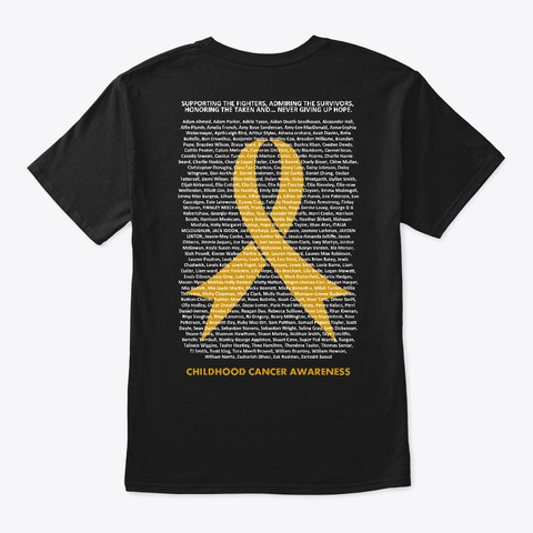 Childhood Cancer   213 Names (391223) Uk Black T-Shirt Back