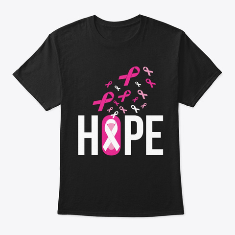  Hope Breast Cancer Awareness T Shirt Black Kaos Front