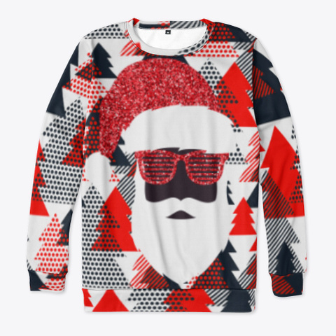 Ugly Retro Disco Santa Christmas Sweater Standard áo T-Shirt Front