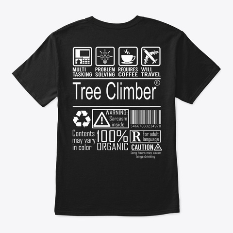 Tree Climber Nutrition Facts Shirt