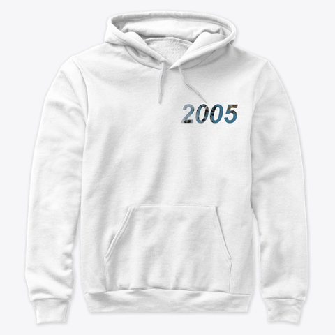 2005 Palm Tree Hoodie White T-Shirt Front
