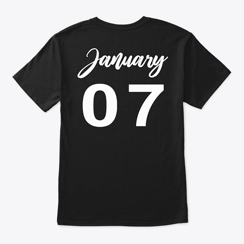 January 7   Capricorn Black T-Shirt Back