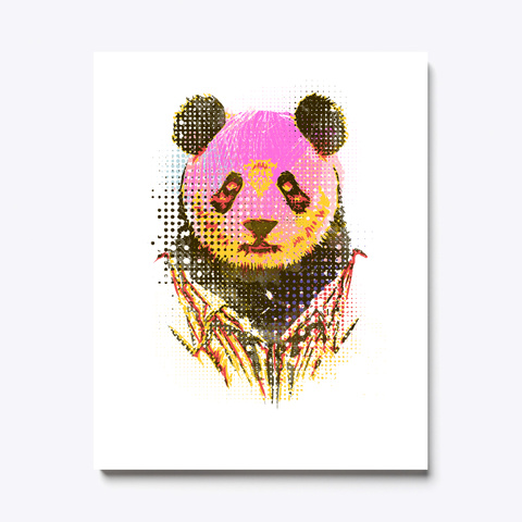 Dandy Panda Canvas Print White Kaos Front