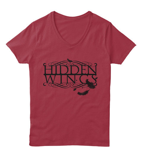 Hidden Wings Deep Red  T-Shirt Front