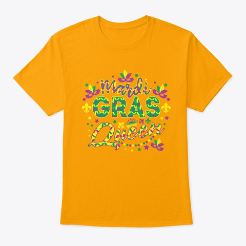  Mardi Gras Queen T Shirt Gold T-Shirt Front