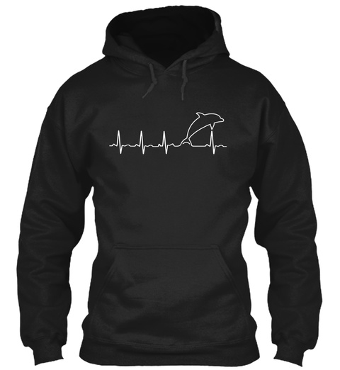 Dolphin Heartbeat   Ltd. Edition Black T-Shirt Front