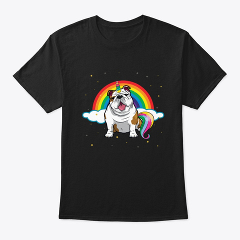 English Bulldog Unicorn Rainbow Dog Love Unisex Tshirt