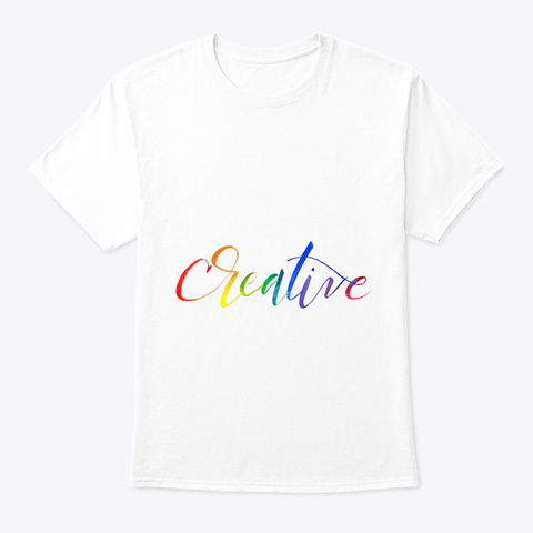 Brush Lettering Watercolor Creative Art  White T-Shirt Front
