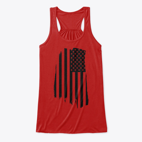 American Flag Tank Red T-Shirt Front