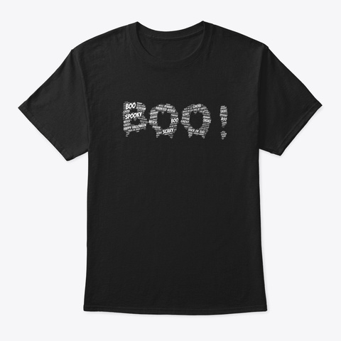 Amazing Halloween Boo Design Ktwoq Black T-Shirt Front