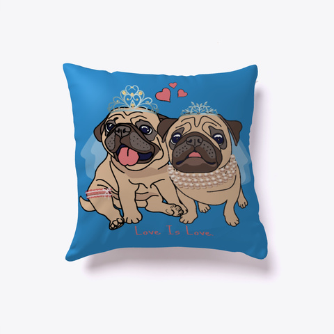 Love Is Love Pugs Pillow Pets Animal Dog Denim Blue áo T-Shirt Front