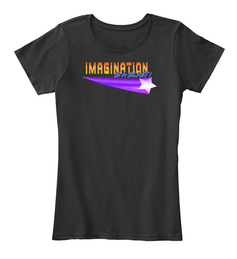 Imagination Is A Blast! Black T-Shirt Front