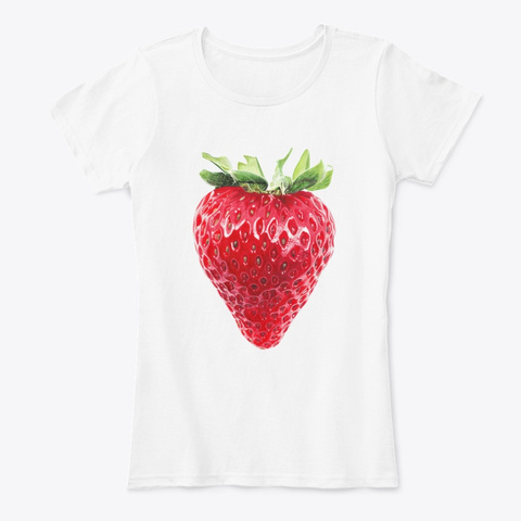 Strawberry Classic White T-Shirt Front