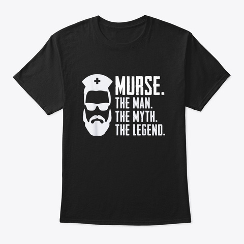 Mens Funny Murse Male Nurse Shirt Rn Lpn Black T-Shirt Front