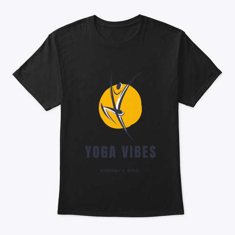 Yoga Vibes Black T-Shirt Front