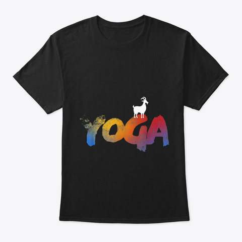 Love Goat Yoga Pose T Shirt Meditating L Black T-Shirt Front