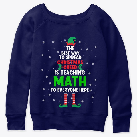 Spread Christmas Teaching Math T Shirt Navy  T-Shirt Front