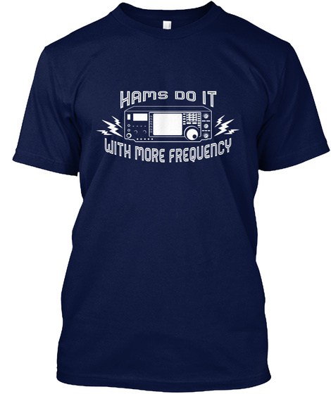 Hams Do It  With More Frequency Navy T-Shirt Front