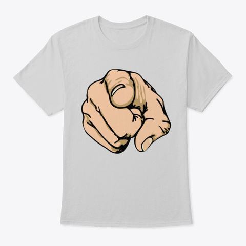 Pointing Finger Light Steel T-Shirt Front
