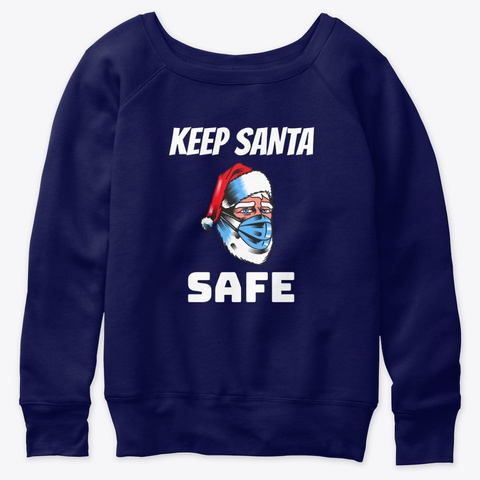 Social Distancing Santa Navy  T-Shirt Front